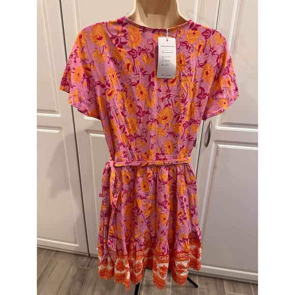 NWT: ZESICA Women's Summer Wrap V Neck Bohemian Floral Print (M) - Picture 10 of 10